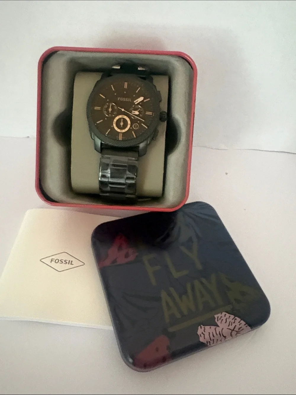 Fossil Black Watch with Gold Accents